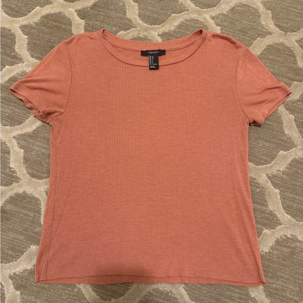 Forever 21 Ribbed Short Sleeve Top